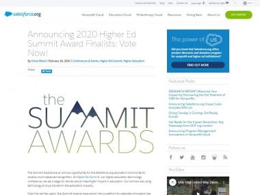 salesforce higher ed summit awards